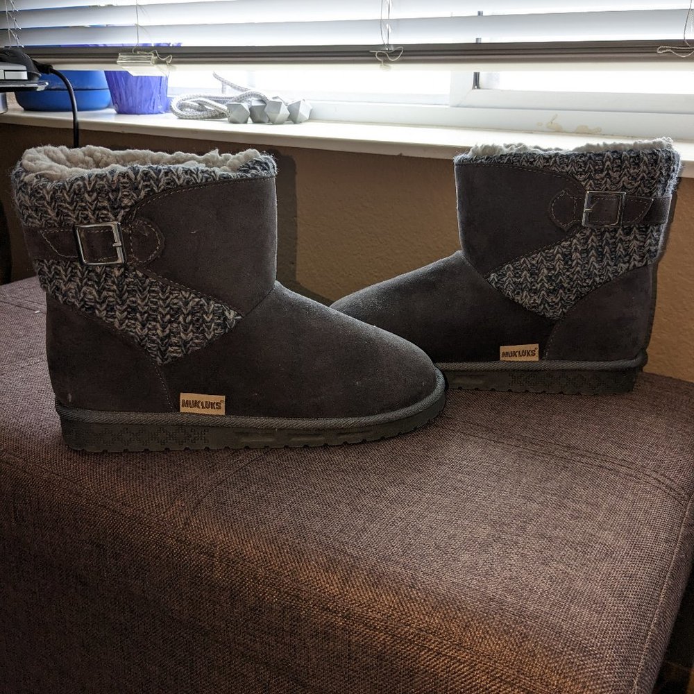 Muk Luks Faux Fur Ankle Booties